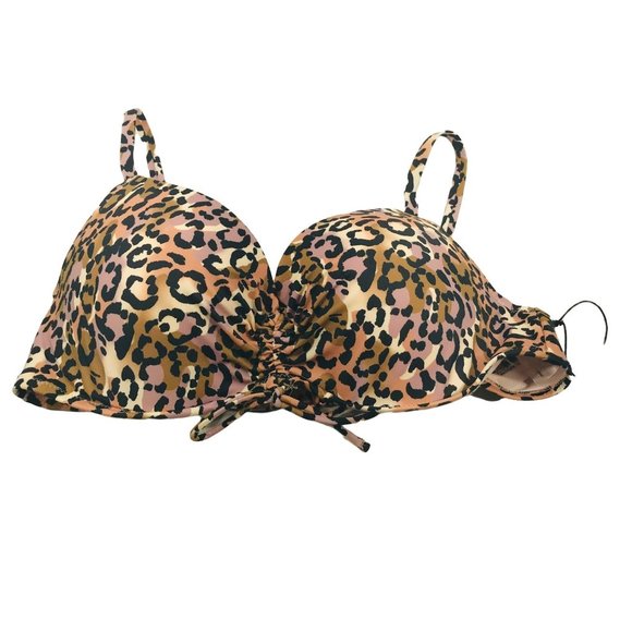 Shade And Shore Women's Sz 36C Underwire Lightly Lined Tie Front Bikini Swim Top - Picture 1 of 13